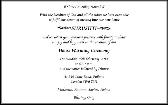 Wedding invitation card House Warming 9 - Parekh Cards